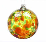 Autumn Leaves Calico Blown Glass Friendship Ball