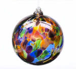 Festive Multi Calico Blown Glass Friendship Ball