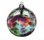 Garden Multi Calico Blown Glass Friendship Ball