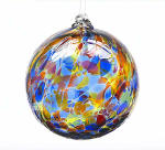 Sunny Sky Calico Blown Glass Friendship Ball