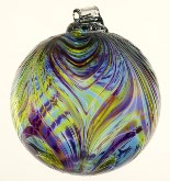 Rebirth Round Blown Glass Feather Ball