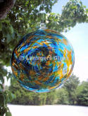 Blue Sun Blown Glass Spiral Disc