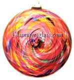 Pink Multi Blown Glass Spiral Disc