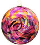 Violet Multi Blown Glass Spiral Disc