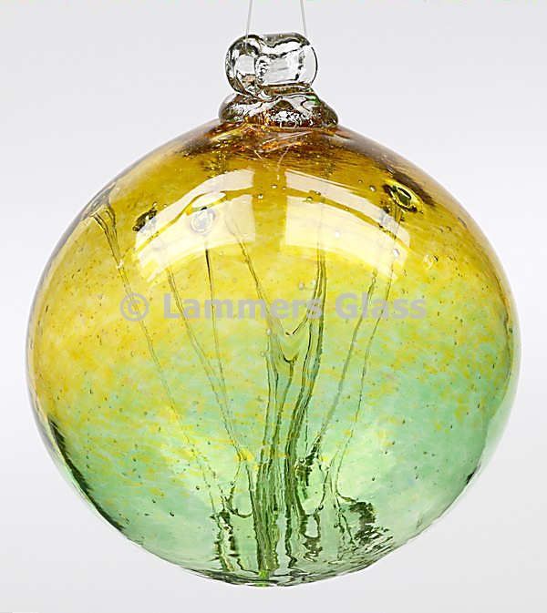 Gold / Green Blown Glass Witch Ball