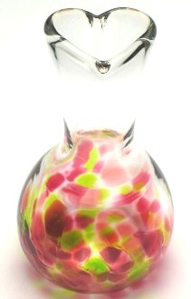 Blown Glass I Love You Vase-  Sweet Tart