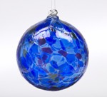 Winter Solstice Calico Blown Glass Friendship Ball