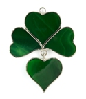 Shamrock w/ Dangle Stained Glass Nightligh Suncatcher