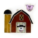 Barn w/cow & pig Stained Glass Nightlight or Suncatcher