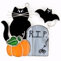 Halloween Cat Stained Glass Nightlight or Suncatcher